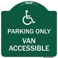 Signmission Parking Van Accessible W/ Graphic, Green & White Aluminum Sign, 18" x 18", GW-1818-23406 A-DES-GW-1818-23406